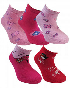 Махровые носки с новогодним принтом для девочки  KBS